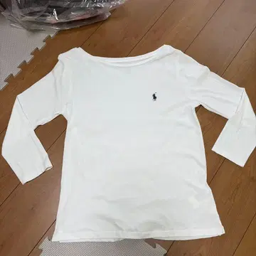 랄프 로렌 Ralph 화이트 칠부 소매 T 셔츠