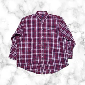 CHAPS 랄프 로렌 빨간색 체크 긴팔 셔츠 XL