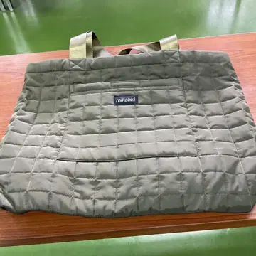 mikahki 퀼팅 토트백 올리브 그린