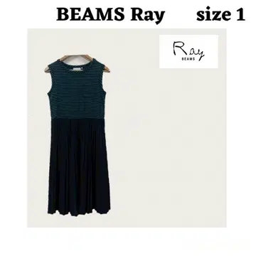 RAY BEAMS 슬리브리스 무릎 기장 원피스 다크 그린