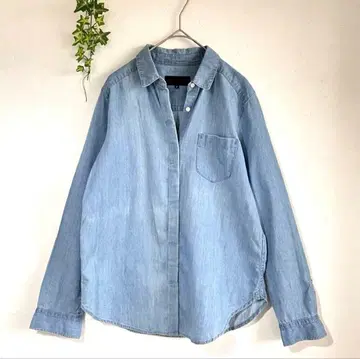 언타이틀 UNTITLED 새상품급 데님 블라우스 샴브레이 셔츠