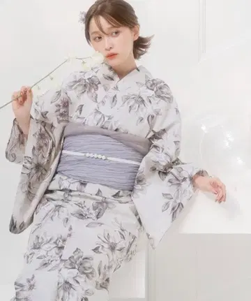 [클리닝 완료] Dita 유카타 물거품의 달 꽃미인 일본 나막신 포함