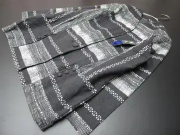 새상품 란쇼 LANSHO 디자인 노카라 자켓 일본제 네이비 나염