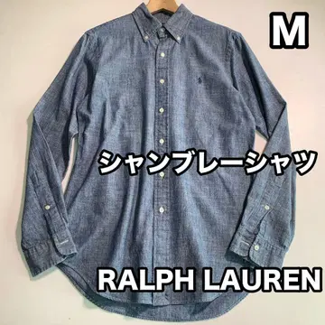 랄프 로렌 샴브레이 셔츠 말 자수 옥스퍼드 버튼 다운