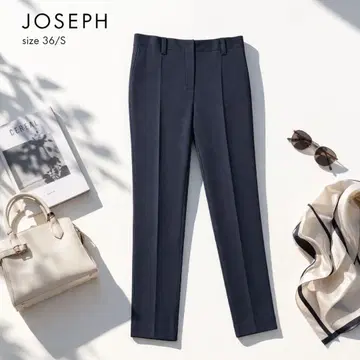 고품질 조셉 JOSEPH 테이퍼드 팬츠 네이비 36 센터 프레스