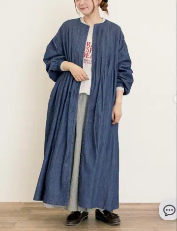 사만사 모스모스 면린넨/데님 핀턱 원피스 S 사이즈 네이비 택 포함