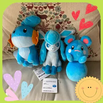 새상품 포켓몬스터 물짱이, 글레이시아, 루리리 봉제 인형 포켓몬