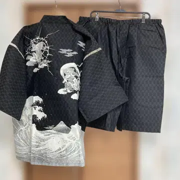 남성용 진베이 후진라이진 일본풍 패턴 일본 풍경 일본풍