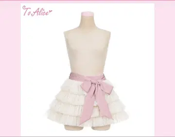 [ ToAlice ] 튤 티어드 리본 치마바지 (베이지)