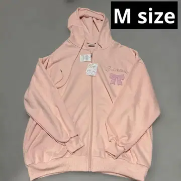 치이카와 시마무라 지퍼 후드티 후디 M 사이즈 핑크 리본