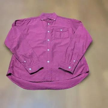 어반 리서치 긴팔 셔츠 마젠타 색상 가슴 포켓 부착 코튼.