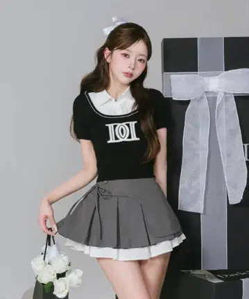 DD 로고 레이어드 니트탑 darich