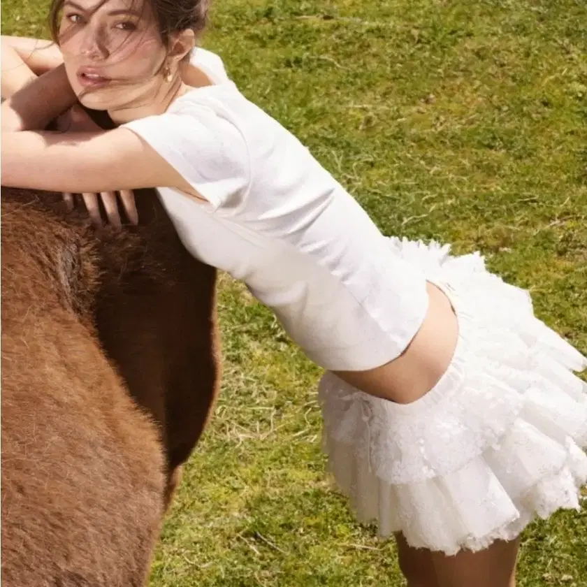 GLOWNY] Glowny Lace Ruffle Mini Skirt White S Balletcore
