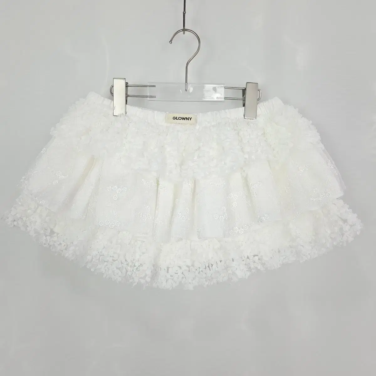 GLOWNY] Glowny Lace Ruffle Mini Skirt White S Balletcore