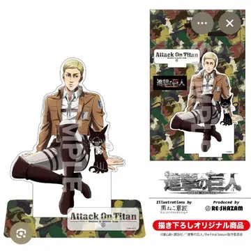 진격의 거인 블랙 고양이 디자인 엘빈 아크릴 스탠드 리바이