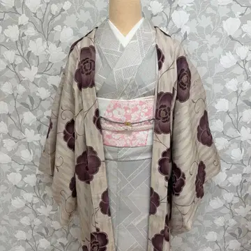 순수 실크 얇은 옷 문사 긴 겉옷 겉옷 끈 포함 [상야] 화장 68cm