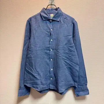 새상품급 이탈리아제 finamore 코튼 린넨 셔츠 호리즌탈 칼라