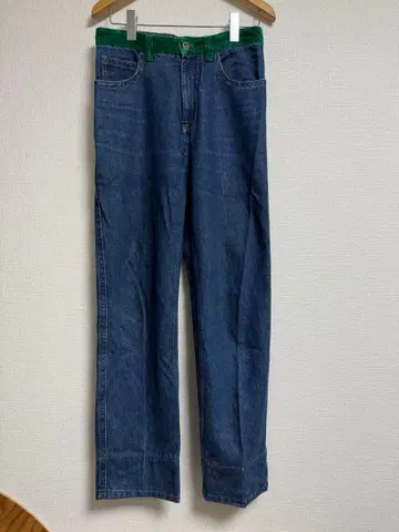 WALES BONNER 데님 팬츠 절개 그린 W30