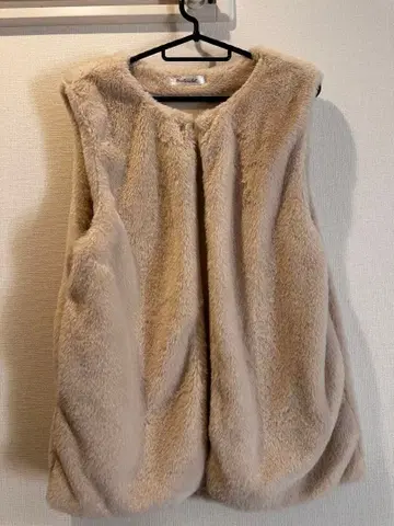 베이지 폴리에스테르 베스트 L 사이즈