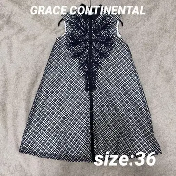 GRACE CONTINENTAL 자수 레이스 원피스 36 슬리브리스