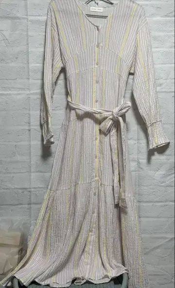 SNIDEL HOME 스트라이프 롱 원피스 더블 거즈