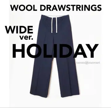 HOLIDAY 드로우 스트링 와이드 팬츠 네이비