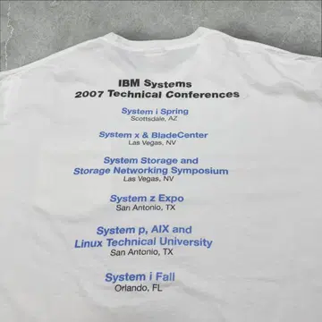 00s IBM 이벤트 기업 포켓 IT 테크 계열 화이트 XL 티셔츠