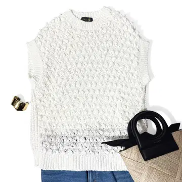 컨디션 최상 25SS 정가 7.5만 드로어 팝콘 슬리브리스 니트