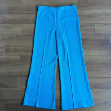 70s 80s 센터 프레스 플레어 팬츠 스카이블루