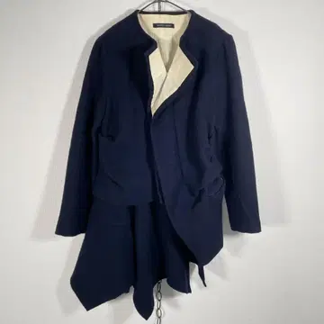 일본제 saltire cross 울 레이어드 도킹 코트