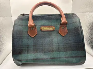 랄프 로렌 체크 무늬 보스턴형 핸드백