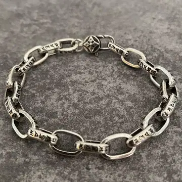 멕시칸 주얼리 실버 페이퍼 체인 팔찌 빈티지