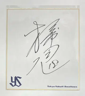 도쿄 야쿠르트 스왈로스 스기우라 토시히로 친필 사인 색지 (루키 시절)