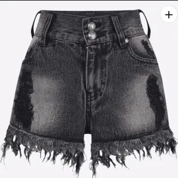 ANDWANG fringe denim short pants