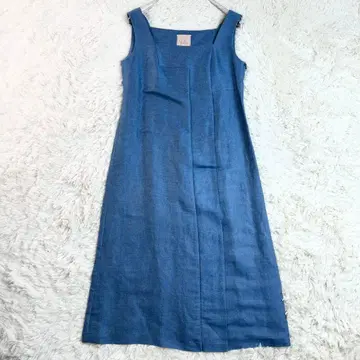 Sybilla 시빌라 린넨 혼방 슬리브리스 원피스 M 린넨 블루 봄/여름