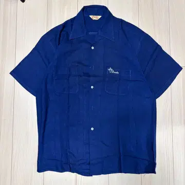 90s creeks 레이온 오픈 카라 셔츠 반팔