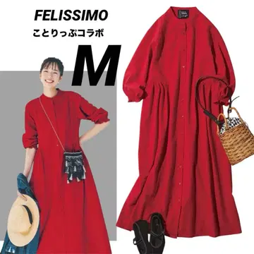 새상품급 펠리시모 코토리프 콜라보 리브 인 컴포트 원피스 빨간색 M