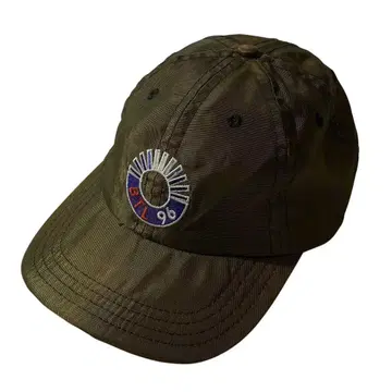 90s BTL96 나일론 캡 올리브 카키 자수 광택 6 패널