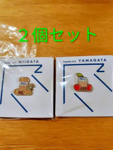 토요코인 니가타 야마가타 핀 배지 2개 세트 우키요에 카드 1장 포함