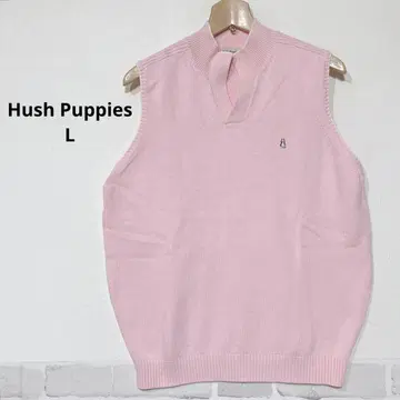 허시파피 니트 베스트 폴로넥 원포인트 자수 L 상큼한 J660