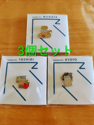 도요코인 니가타 도치기 교토 핀 배지 3개 세트 우키요에 카드 2장 포함