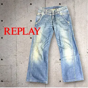 REPLAY 리플레이 입체 재단 로우라이즈 플레어 데님 W26 빈티지