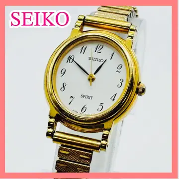 세이코 SPIRIT 손목시계 골드 화이트 다이얼