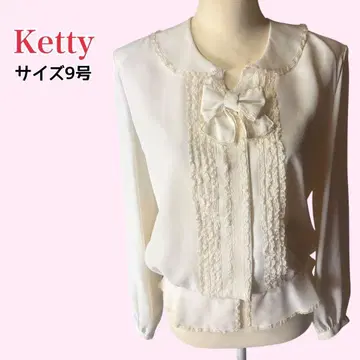 Ketty 쉬폰 블라우스 레이스 리본 페미닌 걸리시 고급 9호