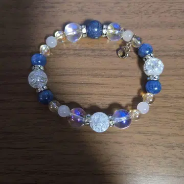 비즈 팔찌 파랑 투명 사파이어
