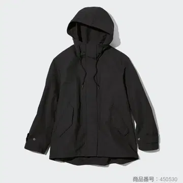 유니클로 코튼 블렌드 후드티 여성용 S 블랙