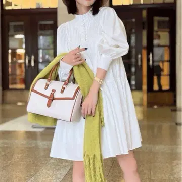 eimy istoire 화이트 셔츠 원피스 프릴 미니 새상품급