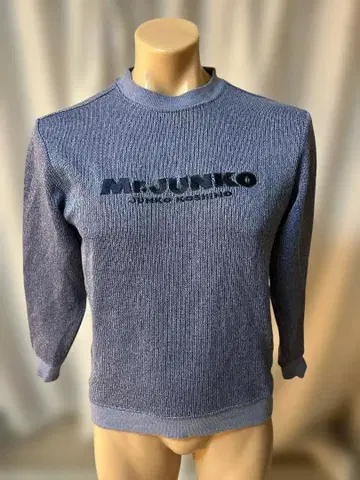 USED Mr. JUNKO 빈티지 블루 리브 니트 S / 미스터