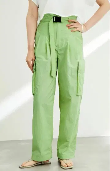 지속가능성 우천 겸용 리사이클 나일론 워크 팬츠 라이트 그린 38