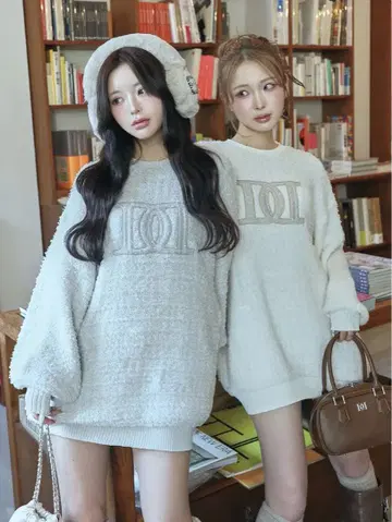 Darich DD 로고 트위드 니트 풀오버